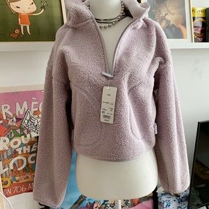 Uniqlo Windproof Fleece Sherpa Zip Hoodie